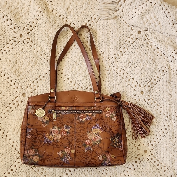 Patricia Nash | English Garden Floral Map Poppy Tote Bag - Picture 1 of 14